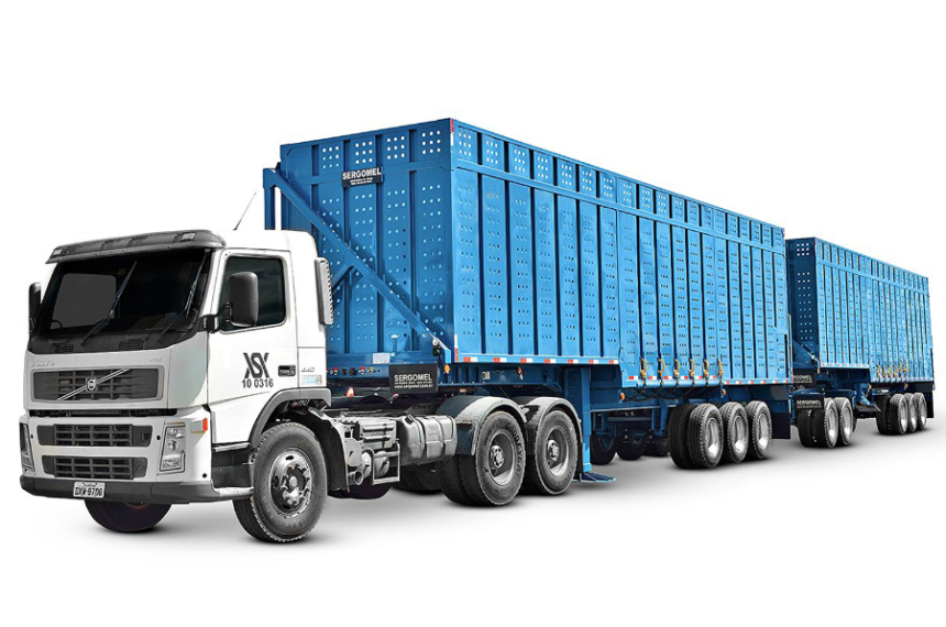 Rodotrem canavieiro de 11 eixos da Sergomel: