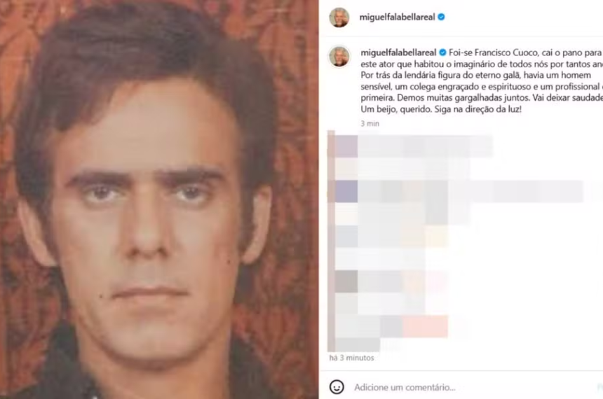 Miguel Falabella e outras personalidades do meio artístico prestaram condolências à Francisco Cuoco - Reprodução/Instagram