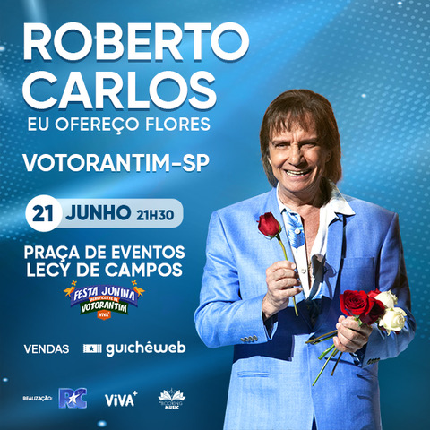 Roberto Carlos se apresenta na Festa Junina de Votorantim neste sábado - Divulgação
