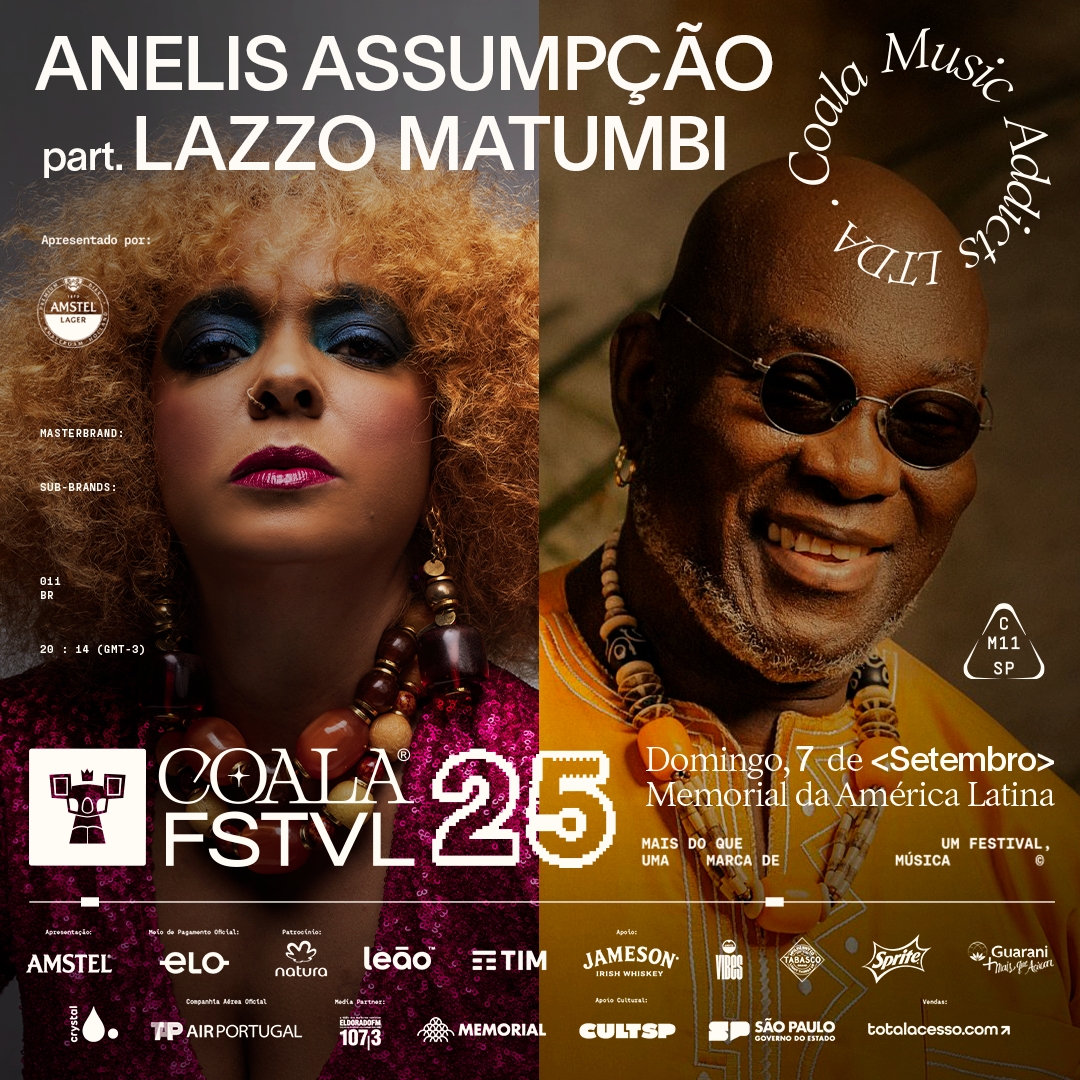 Coala Festival anuncia o encontro de Anelis Assumpção com Lazzo Matumbi no palco da edição de 2025