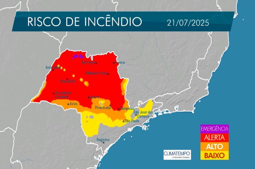 SP Sem Fogo: tempo seco aumenta o risco de incêndios em grande parte do estado
