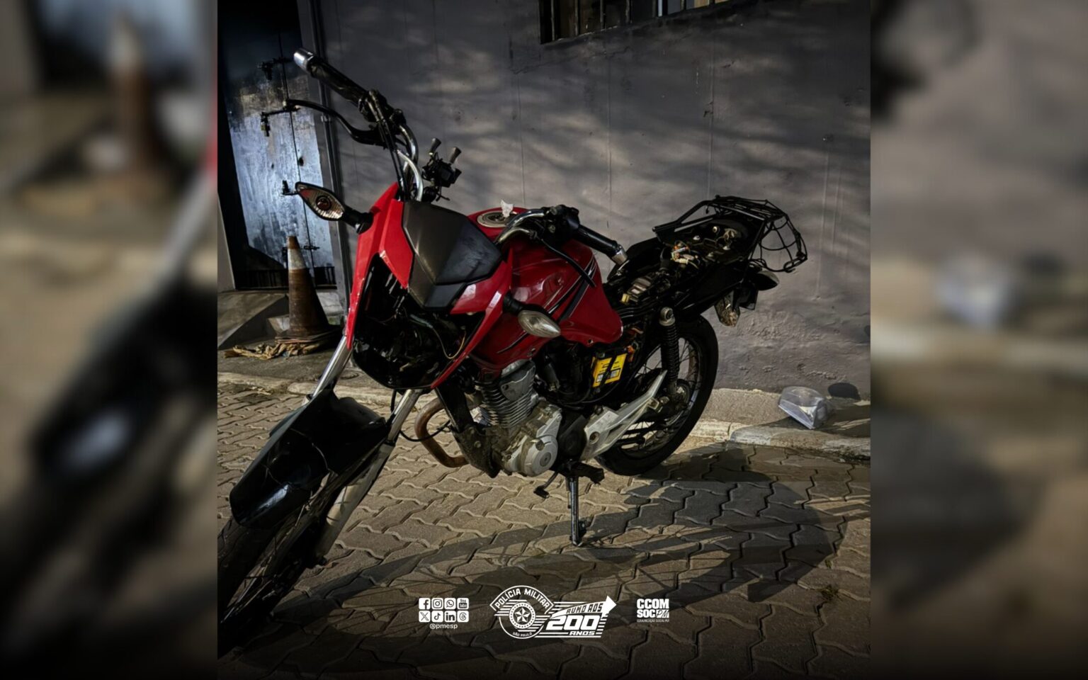 Polícia Militar recupera motocicleta furtada em São Paulo