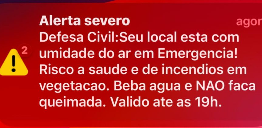 Defesa Civil emite alerta para 111 cidades de SP via Cell Broadcast