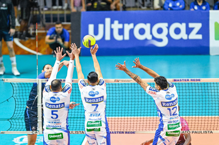 Vôlei Renata manteve ritmo agressivo nos contra-ataques - Divulgação/Vôlei Renata