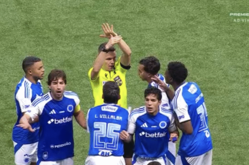 Kaio Jorge foi expulso no clássico Atlético-MG e Cruzeiro - Reprodução/Premiere