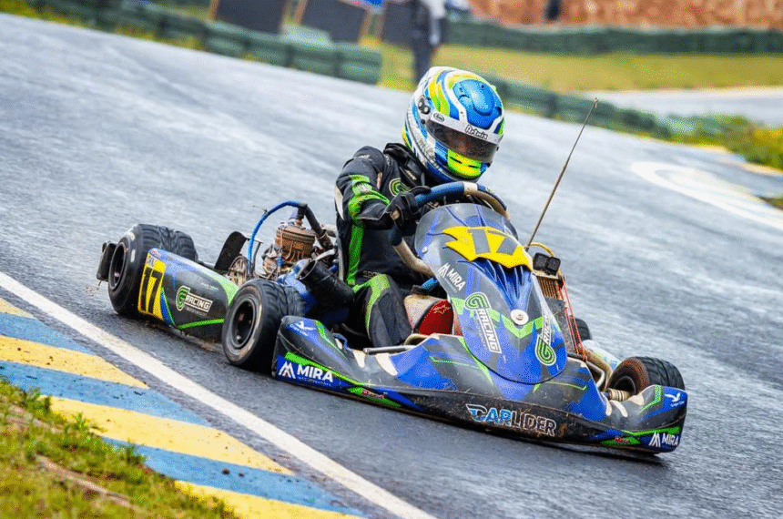 Kart: Bernardo Tambasco vai ao pódio com 3 pneus no Paulista Light