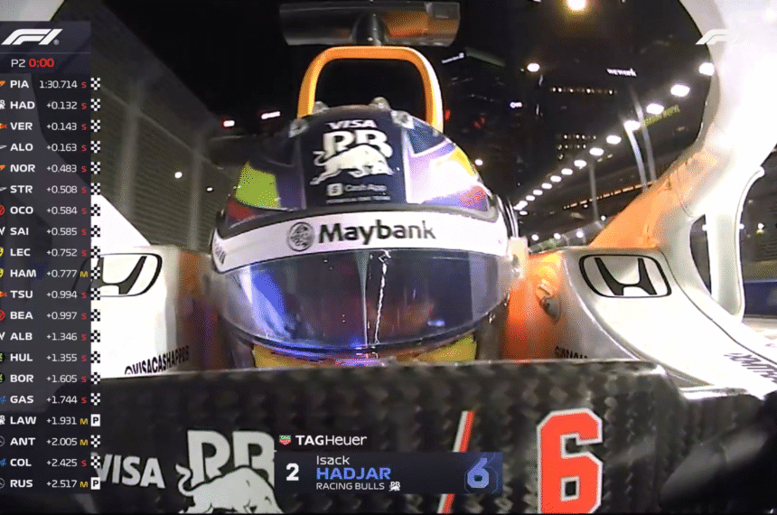 Isack Hadjar registra melhor tempo no Q1 - Reprodução/X-