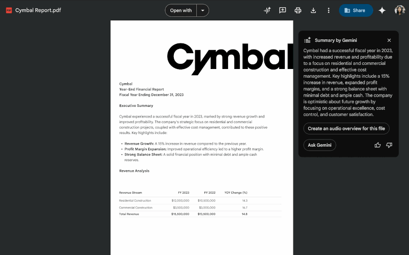 Gemini agora faz resumos em aúdio de PDF no Google Drive