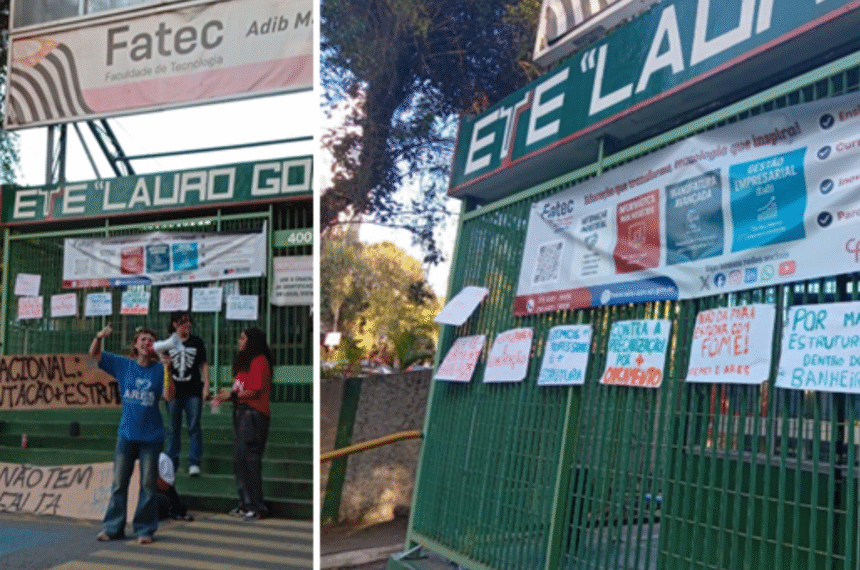 Mobilização de alunos na ETEC Lauro Gomes