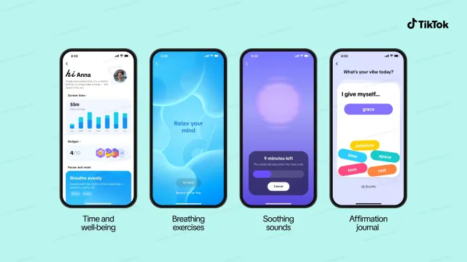 TikTok cria emblemas para reduzir tempo de tela dos usuários