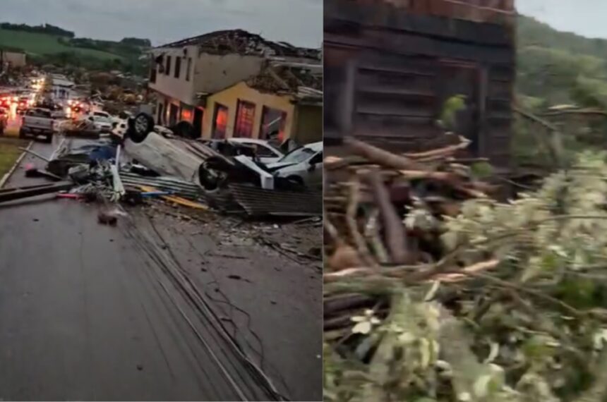 Entenda a destruição causada pelo tornado em RIo Bonito do Iguaço no Paraná - Reprodução