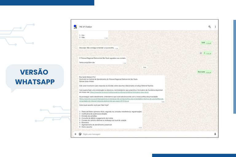 TRE-SP lança Chatbot para esclarecer dúvidas do eleitorado