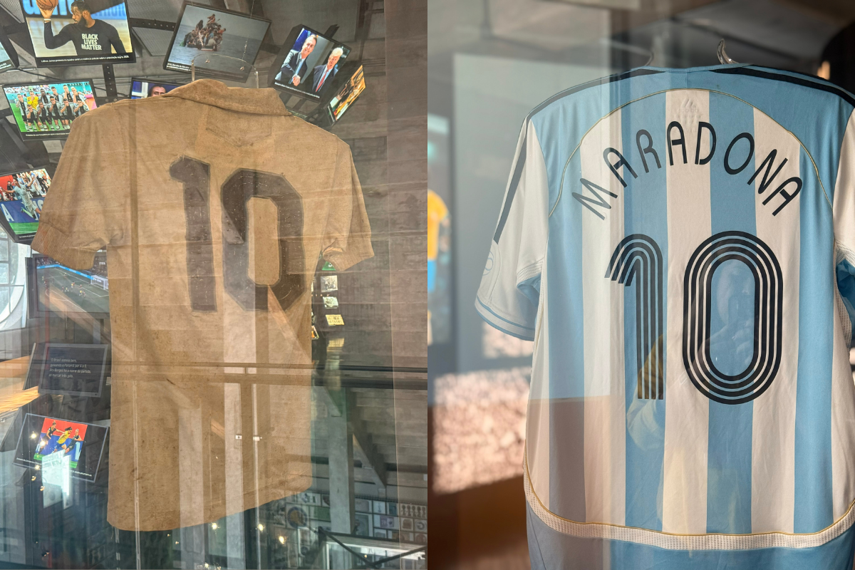 Museu do Futebol exibe camisas históricas de Pelé e Maradona