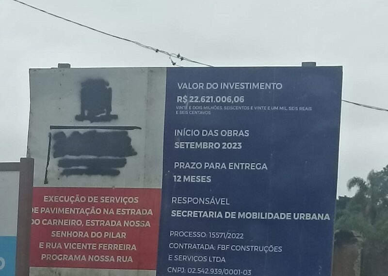 Obra de pavimentação das vias do bairro Recanto Vital Brasil, na Estrada do Pilar e Estrada do Carneiro não foram realizadas - Divulgação