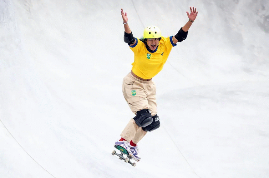 Raica Ventura representou o skate nos Jogos Olímpicos de Paris, é natural de São Bernardo do Campo  - Gaspar Nóbrega/COB
