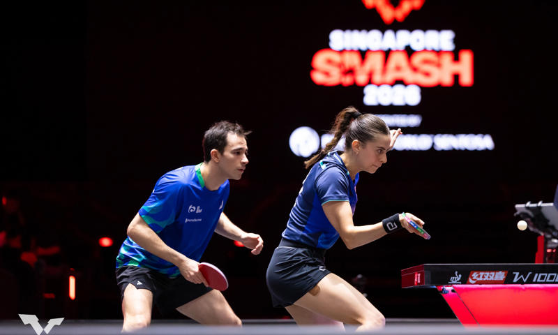 A dupla Hugo Calderano e Bruna Takahashi venceram a dupla im Jonghoon e Shin Yubin e foram campeões do Singapura Smash de Tênis de Mesa - WTT 