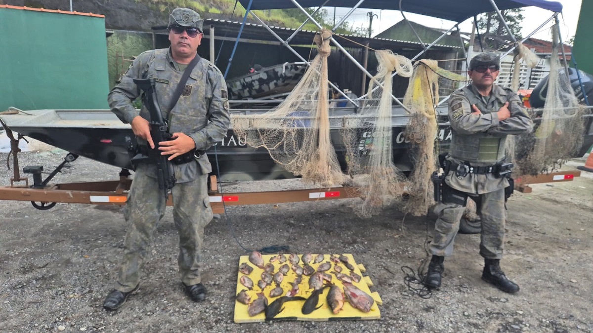 GCM Ambiental apreende redes e resgata peixes na Represa Billings