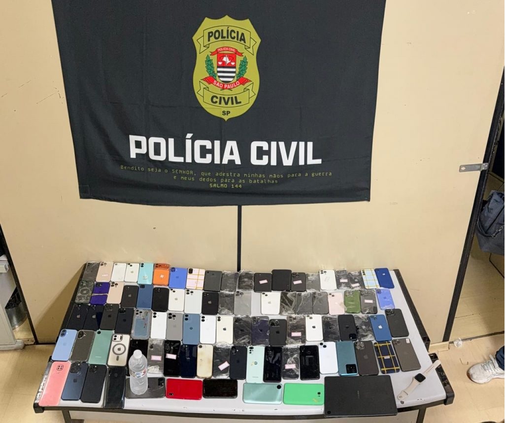 Polícia Civil de SP apreende 89 celulares furtados em hotel