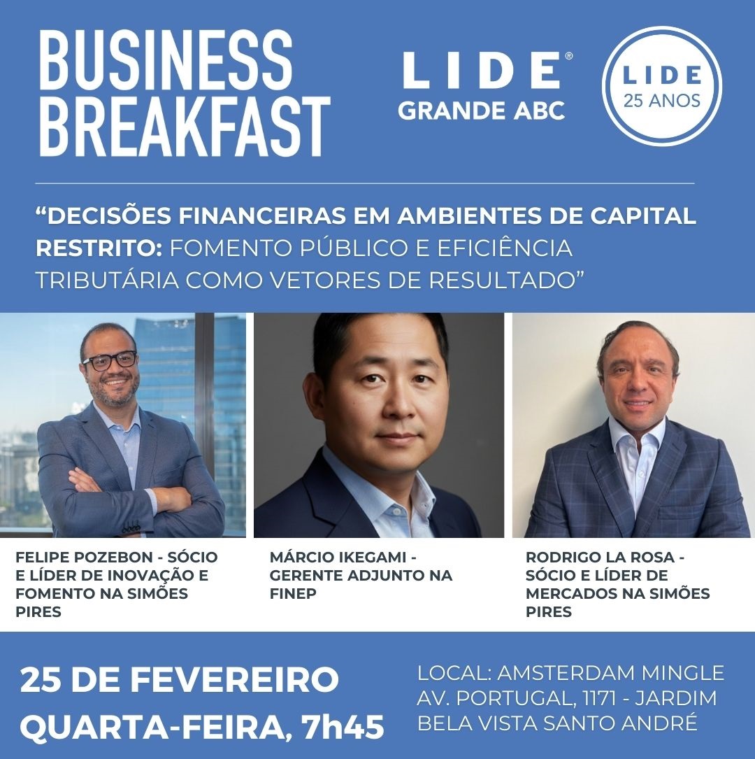 LIDE Grande ABC realiza Business Breakfast sobre gestão financeira