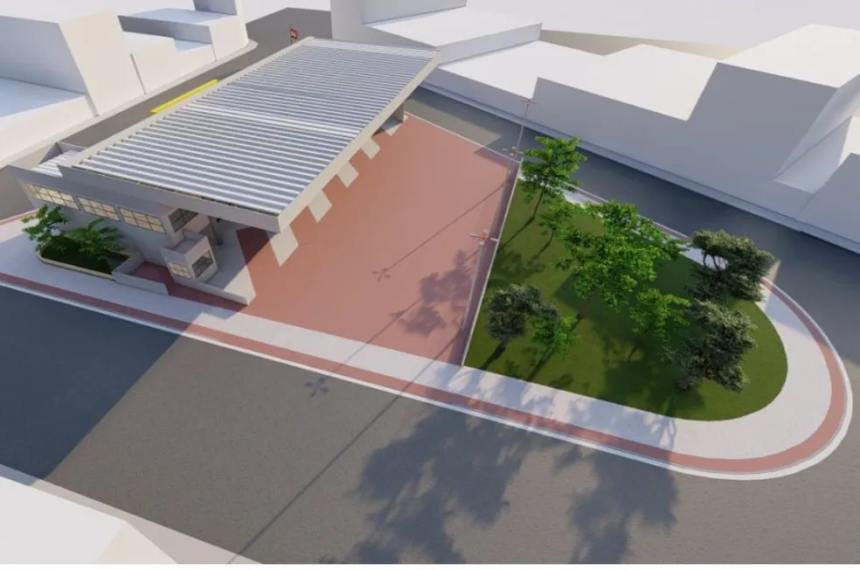 Este é o projeto da nova Rodoviária de São Vicente, na qual teve entrega adiata pela prefeitura da cidade - Divulgação/Prefeitura de São Vicente