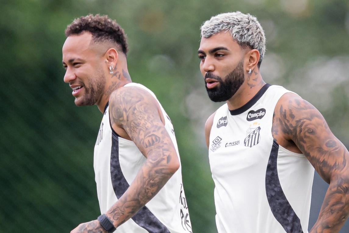 Neymar e Gabigol voltam a treinar antecipadamente