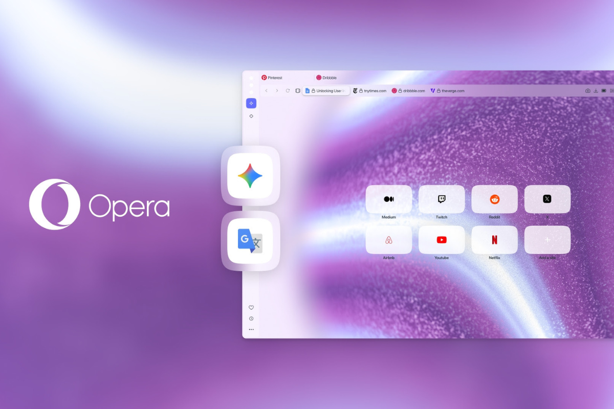 Opera integra Gemini e Google tradutor na barra lateral