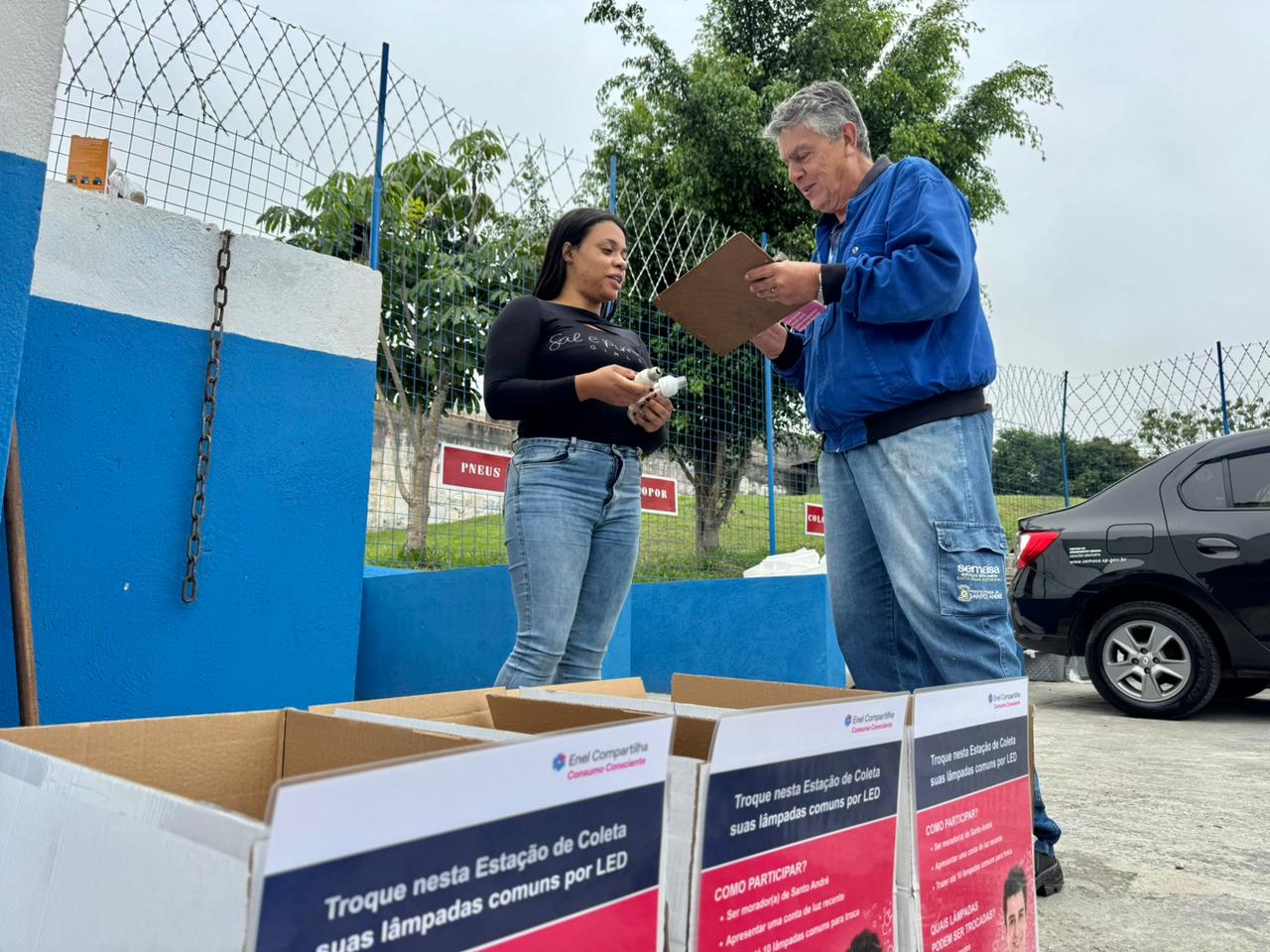 Troca de lâmpadas em Santo André ganha 5 novos ecopontos