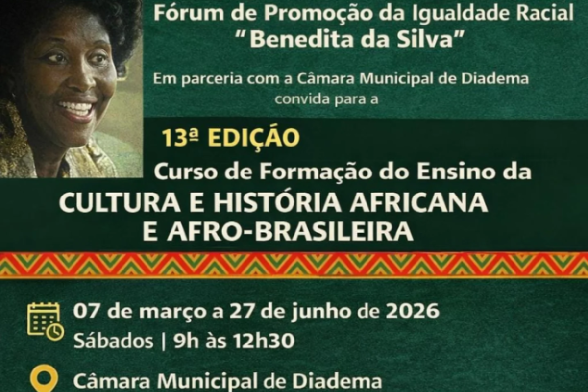 Diadema abre curso sobre cultura afro-brasileira e antirracismo