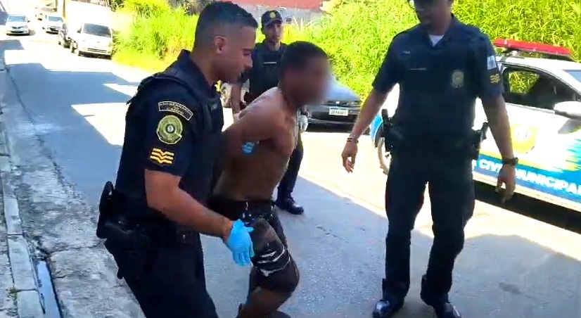 GCM prende agressor e resgata mulher ferida
