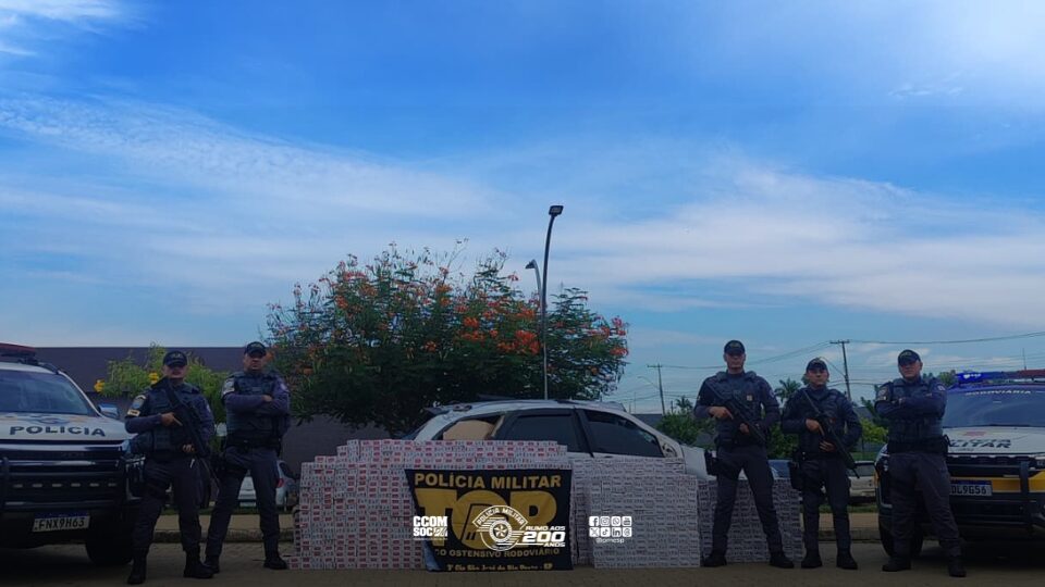 PM Rodoviária apreende R$ 77 mil em cigarros contrabandeados
