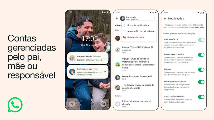 WhatsApp lança recurso para pais gerenciarem contas de menores de 13 anos