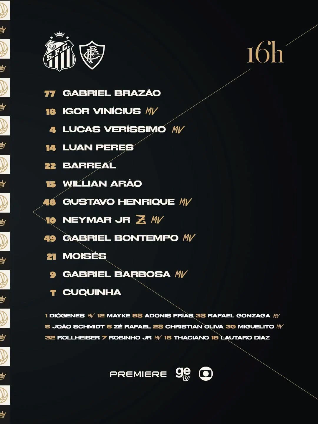 Santos improvisa Barreal como lateral-esquerdo; veja a escalacão