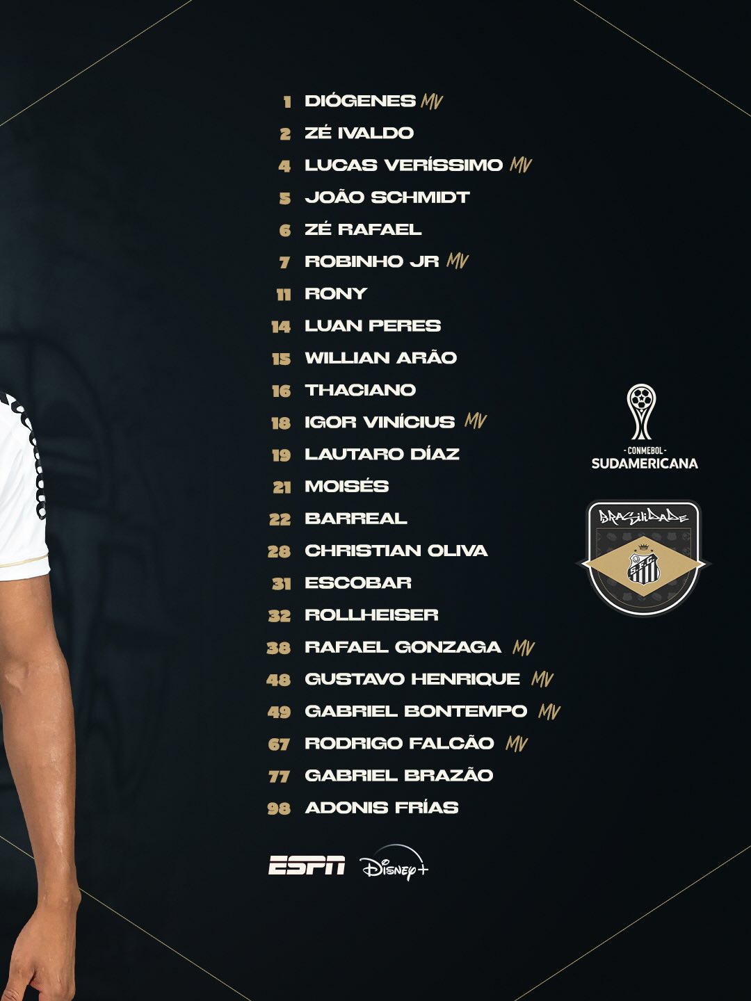 Santos divulga relacionados para estreia na Sula com 23 nomes e retornos