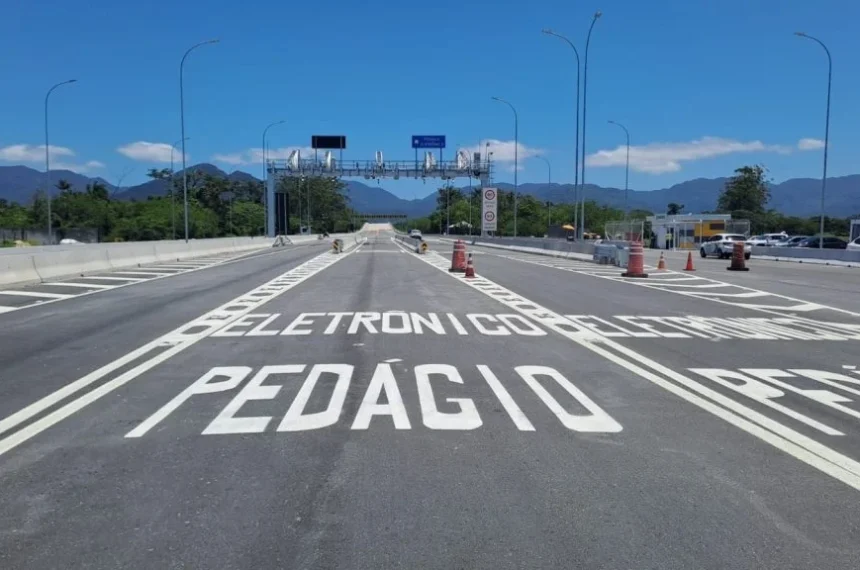 No Estado de São Paulo, a rodovia Tamoios que liga à Caraguatatuba, no litoral de SP, já opera com free flow desde novembro de 2024 (Divulgação/Tamoios)