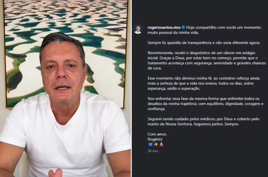 Prefeito de Santos, Rogério Santos, anunciou na última segunda-feira (18/05) o afastamento para tramento de cãncer na cervical - (Reprodução/Redes Sociais)