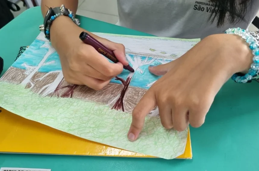 Escola municipal de São Vicente integra programa internacional sobre oceanos e mudanças climáticas - (Divulgação/Prefeitura de São Vicente)