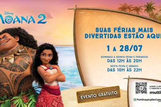 Atração de Moana 2 chega ao ParkShopping São Caetano em julho