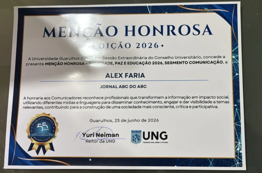 UNG - ABCdoABC - Menção Honrosa "Sociedade, Paz e Educação" - Universidade Guarulhos