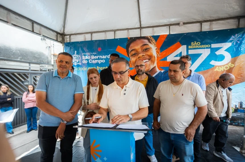 Prefeito Marcelo Lima anuncia obras de macrodrenagem no Ribeirão dos Couros - (Brenner Oliveira/PMSBC)