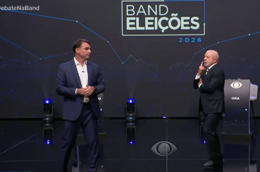 Debate entre Lula e Flávio Bolsonaro Reprodução - Band