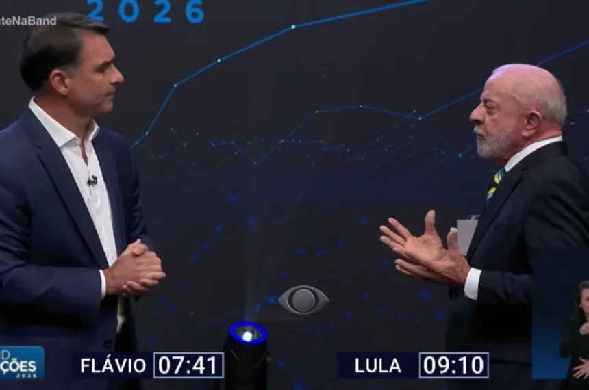 Debate entre Lula e Flávio Bolsonaro Reprodução - Band