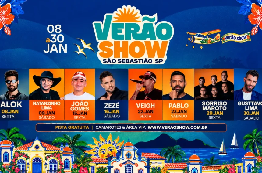 Verão Show confirma grandes estrelas no litoral paulista