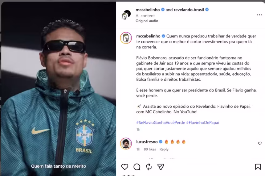TSE cobra Meta sobre vídeo de MC Cabelinho removido do Instagram